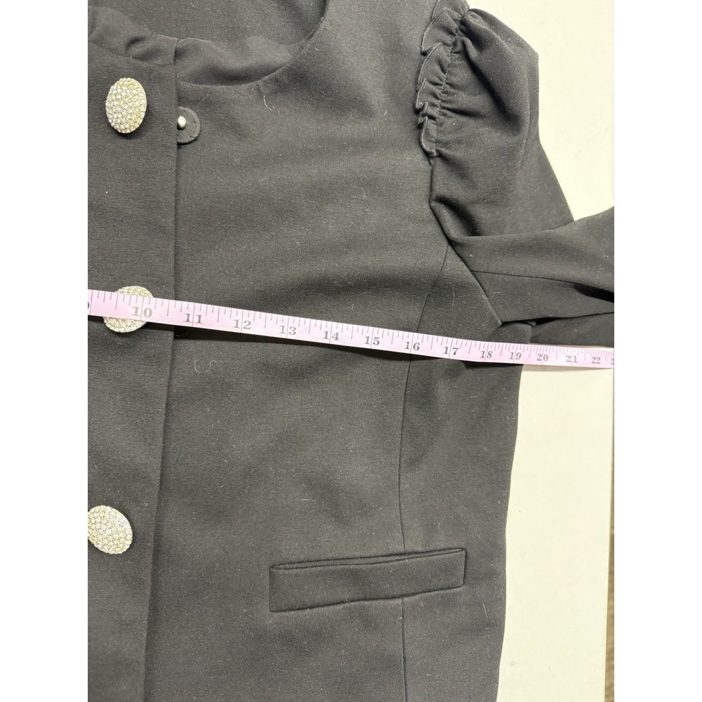 Kate Spade New York Women's Black Jewel Button Ponte Jacket. Sz 10 - Picture 3 of 11